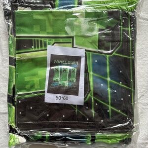 Bio world digital print Minecraft blanket with pillow case